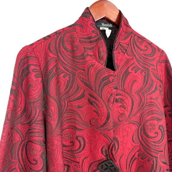 Moonlight Y & S Fashion Design Medium Wearable Art Red Christmas Top Jacket - Picture 3 of 7